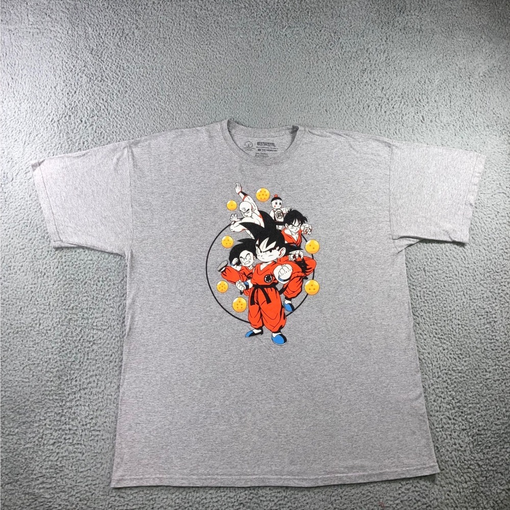 Dragon Ball Z Graphic T Shirt Mens 2XL Goku Gohan Anime Grey Oversized 90s Style
